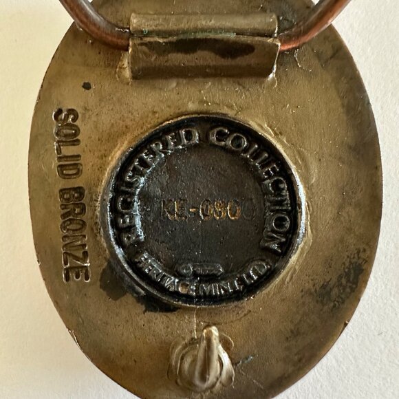 Vintage 70s Pendleton Round Up Let'er Buck Oregon Rodeo Belt Buckle Bronze - Picture 4 of 7